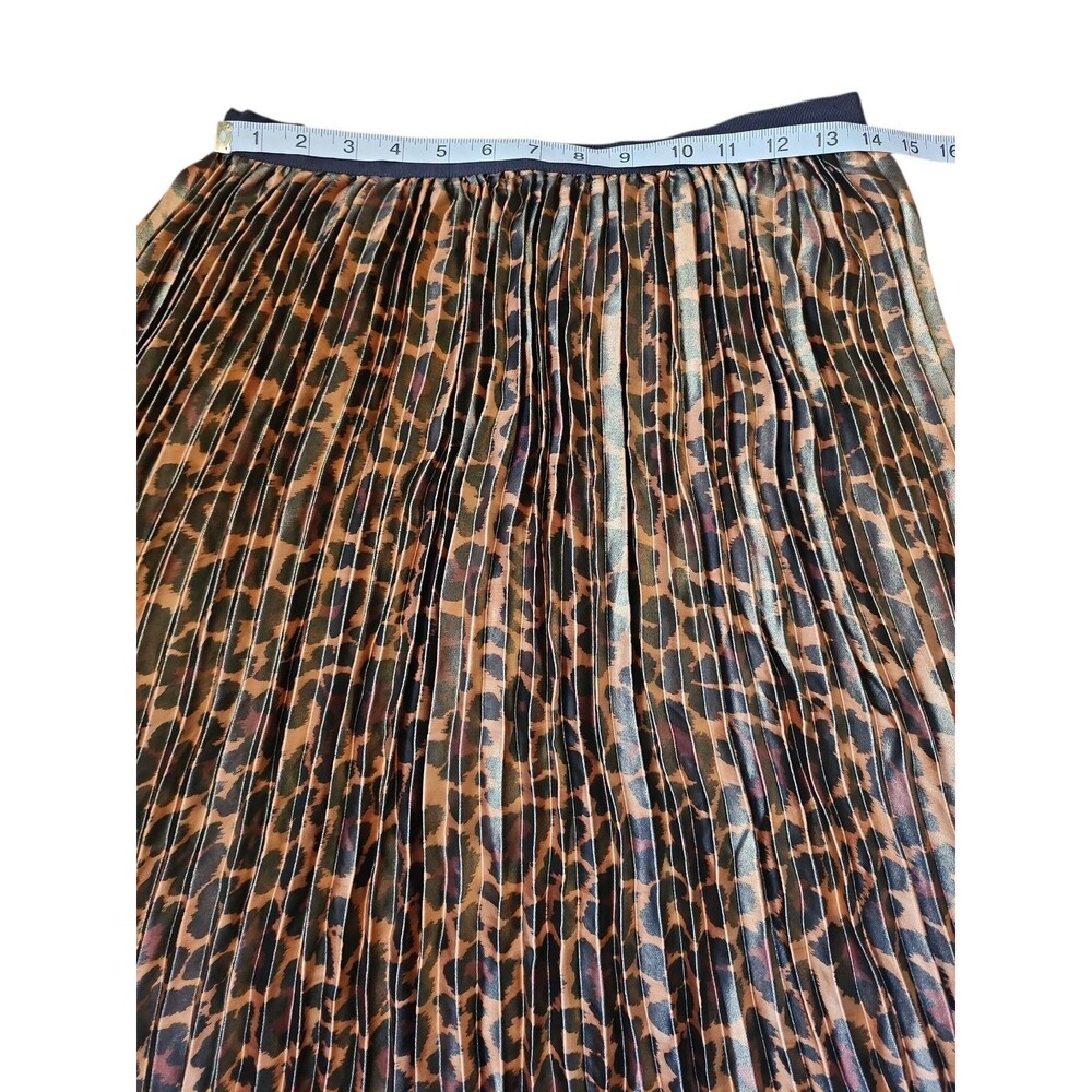 J. Crew Pleated Leopard Midi Skirt Womens 4 Corp Work Paulina Foil Twee Mob Wife - Picture 7 of 8